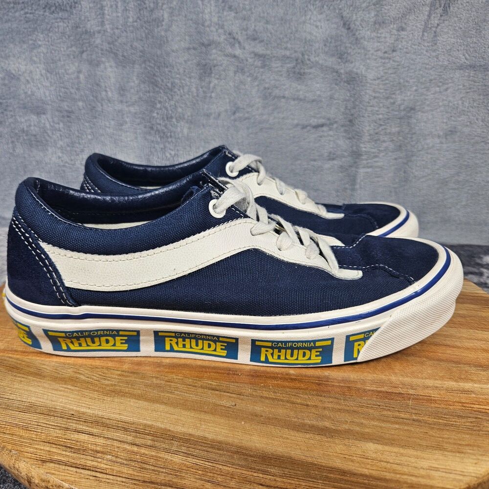 Vans Shoes Bold Ni Rhude Skater Low Top Sneakers Navy Blue Mens 6 Womens 7.5